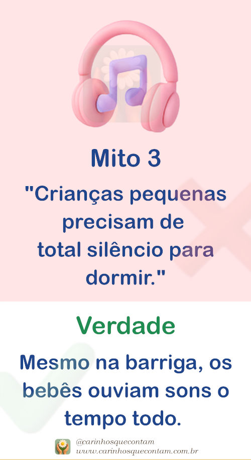 Mito: Deixar chorar até dormir. Fato: Choro é comunicação. Ignorar gera medo e ansiedade