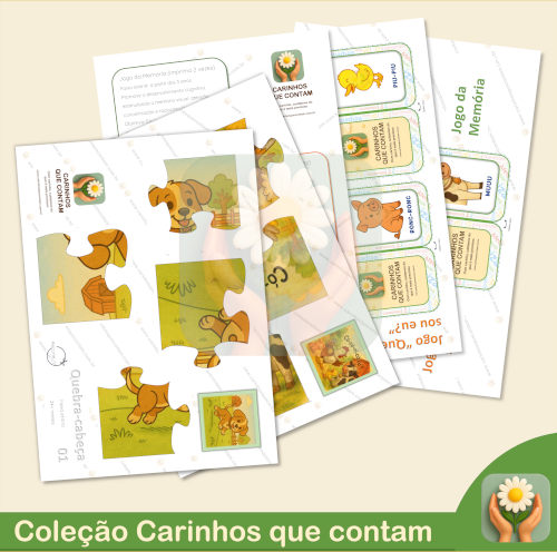 Jogos da memória, quem sou eu? e quebra-cabeças que ajudam no desenvolvimento de seu bebê